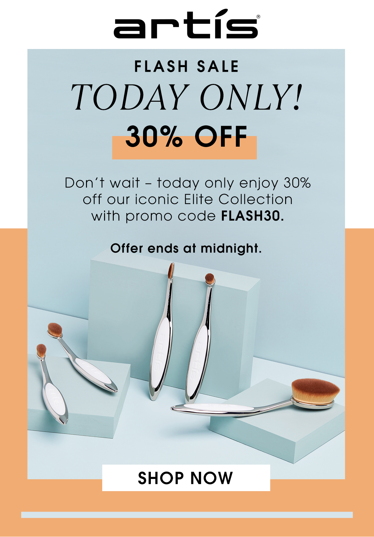 Flash sale, 25% off Elite Collection brushes with the code FLASH25