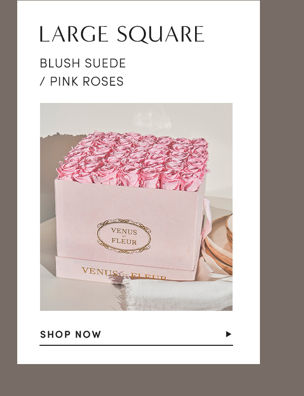 LARGE SQUARE | BLUSH SUEDE/PINK ROSES | SHOP NOW