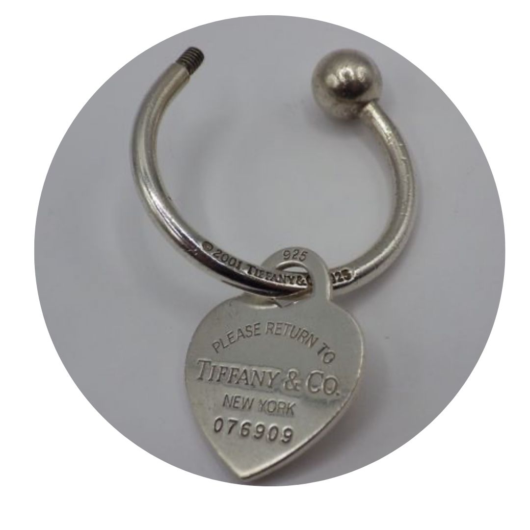 Tiffany & Co. Sterling Silver Heart Key Chain