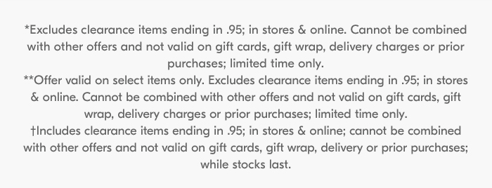 *Excludes clearance items ending in .95