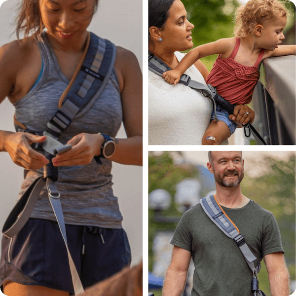 LifeHandle carry anything sling system has an adaptable design for active families