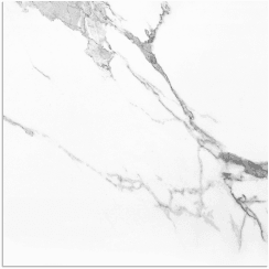 Carrara White Gloss Marble Effect Rectified Porcelain 60cm x 60cm  Wall & Floor Tile