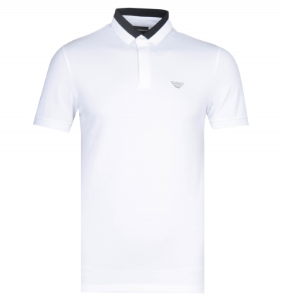 Emporio Armani Twin Colour Contrast White Polo Shirt