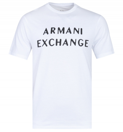 Armani Exchange Script Logo White T-Shirt
