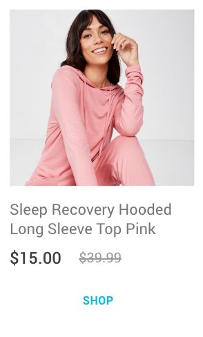 Sleep Recovery Hooded Long Sleeve Top Pink