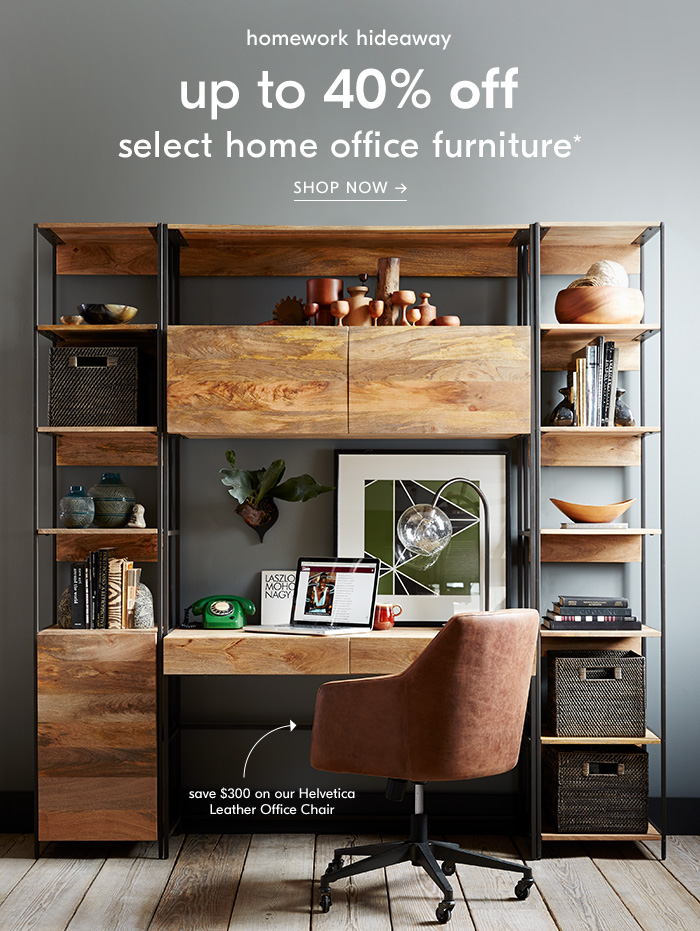up to 40% off select home office furniture*