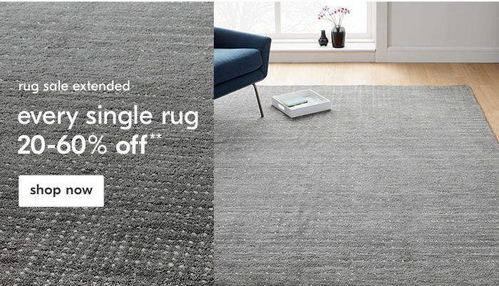 every single rug 20-60% off**. shop now