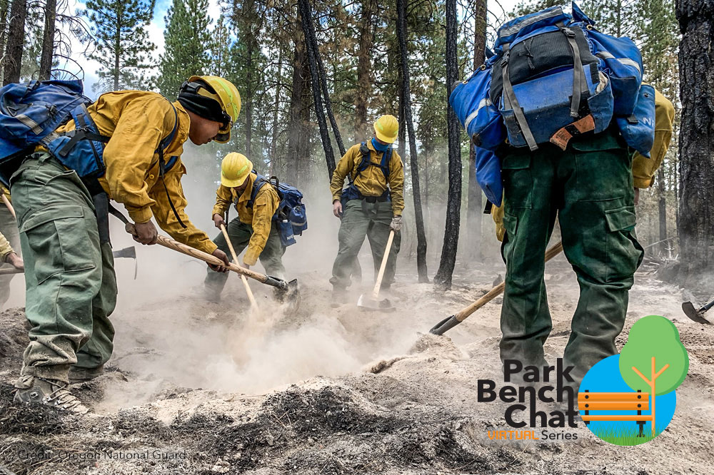 Firefighters digging to stop the spread of wildfires.