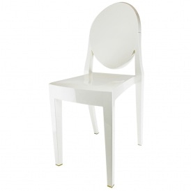 Ivory White Ghost Style Plastic Victoria Dining Chair