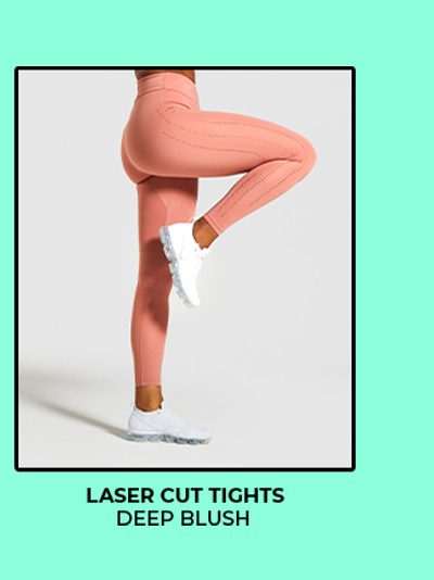 Laser Cut Tights Blush.