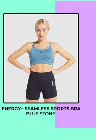 Energy+ Seamless Sports Bra Blue Stone.
