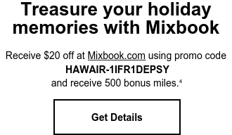 Receive $20 off at Mixbook.com using your promo code.