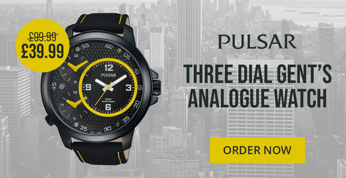 Pulsar Three Dial Gent''s Analogue Watch - Only ?39.99