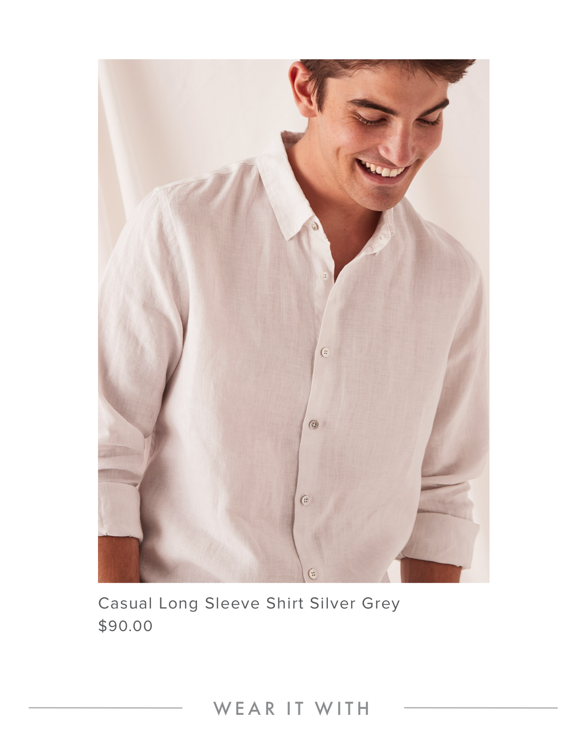 Casual Long Sleeve Shirt Silver Grey | Assembly Label