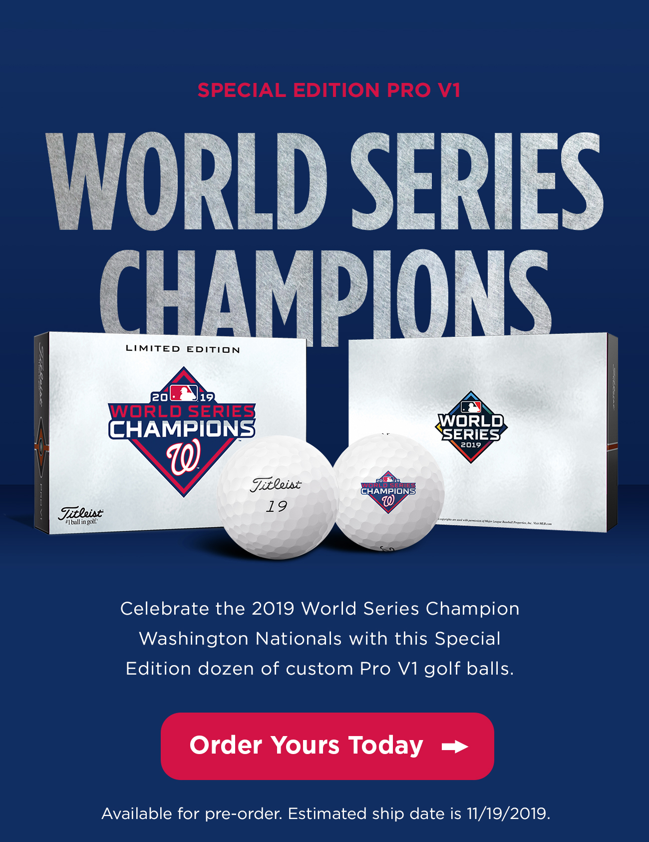 Shop Limited Edition World Series Champion Pro V1