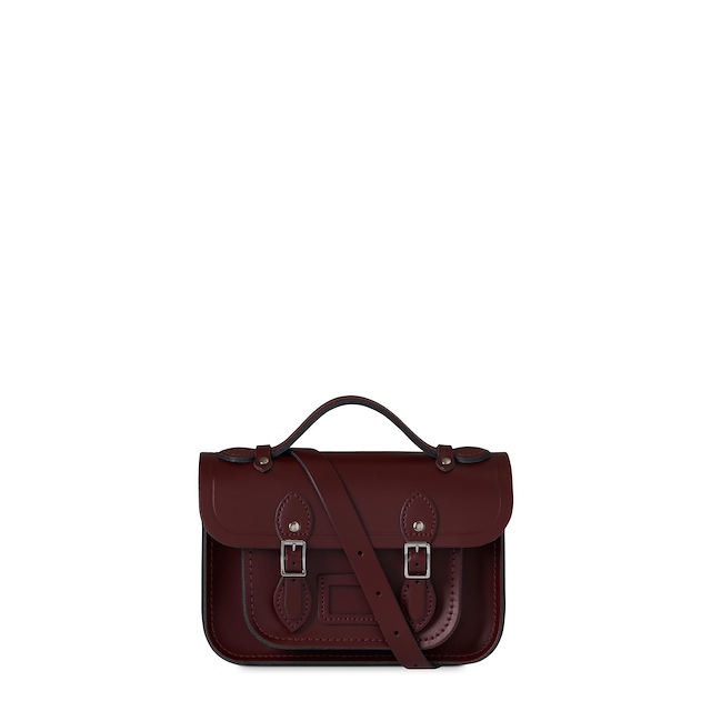 Magnetic Mini Satchel in Leather - Oxblood