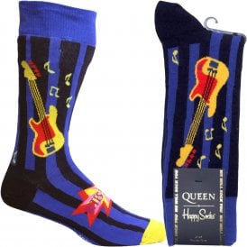 Queen Another One Bites The Dust Sock, Blue/Black