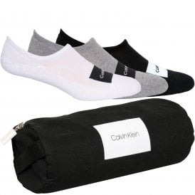 3-Pack Logo Patch Liner Socks Gift Bag, Black/White/Grey