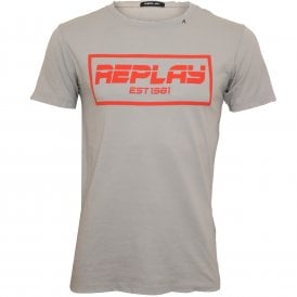 Retro Logo T-Shirt, Stone Grey