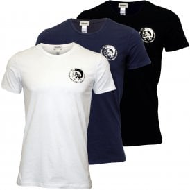 3-Pack All-Timers Cotton Stretch Crew-Neck T-Shirts, Black/White/Navy
