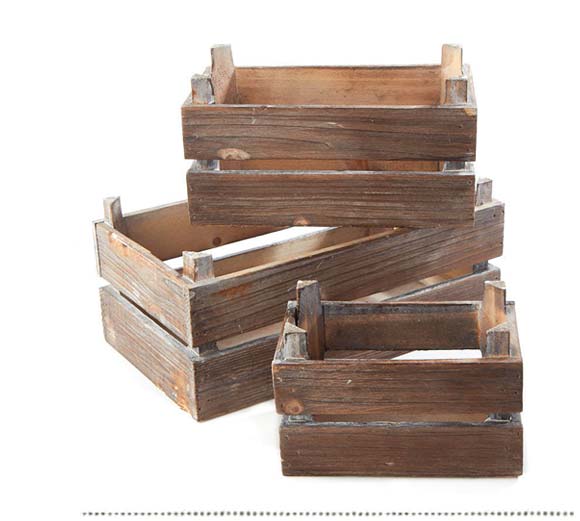 Rustic Farmhouse Wood Crate Set