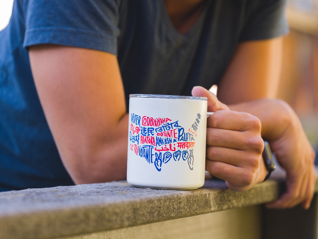 Voter Camp Cups on a table.