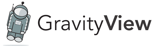 GravityView logo, featuring Floaty the Astronaut (Our Biggest Fan)