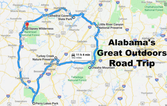 Take This Epic Road Trip To Experience Alabama''s Great Outdoors