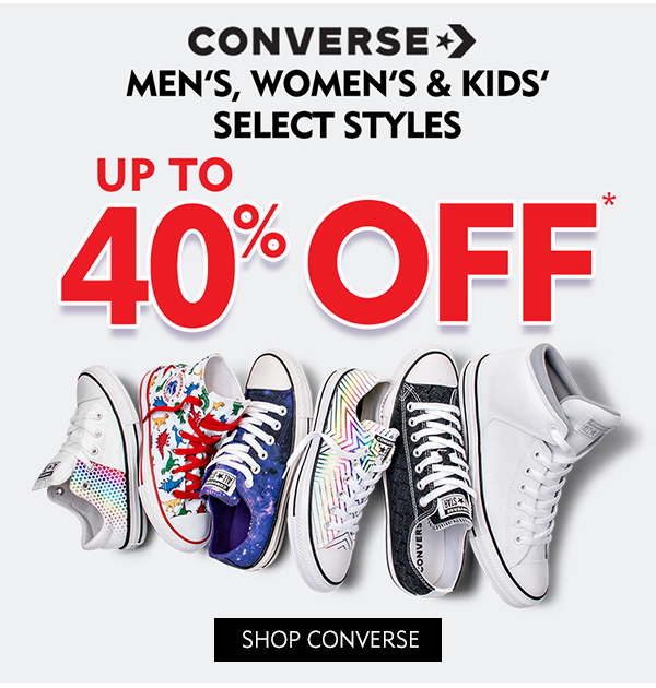 Select Men''s, Women''s and Kids'' Converse styles up to 40% off. Shop Converse