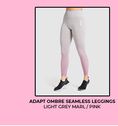 Adapt Ombre Leggings Light Grey Marl/Pink.