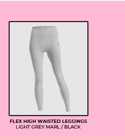 Flex High Waisted Leggings Light Grey Marl/Black.