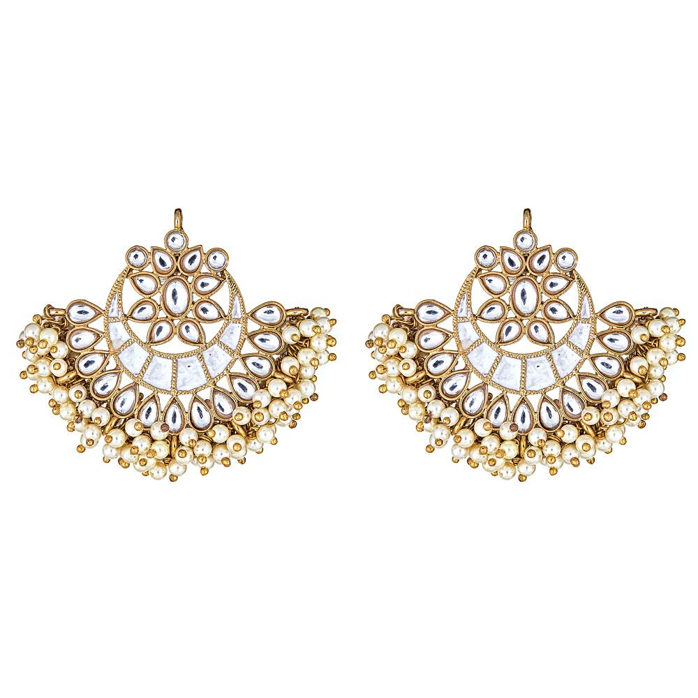 Image of Esma Crescent Earrings in White