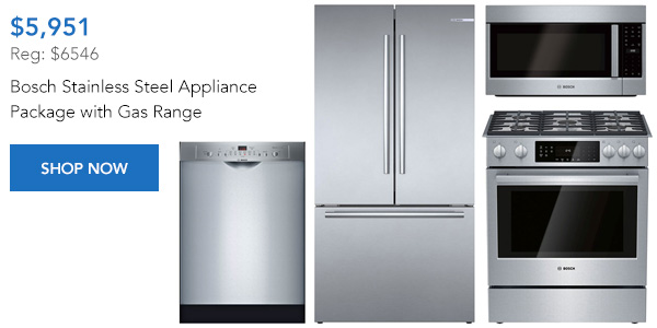 Shop Bosch Stainless Steel Appliance Package with Gas Range