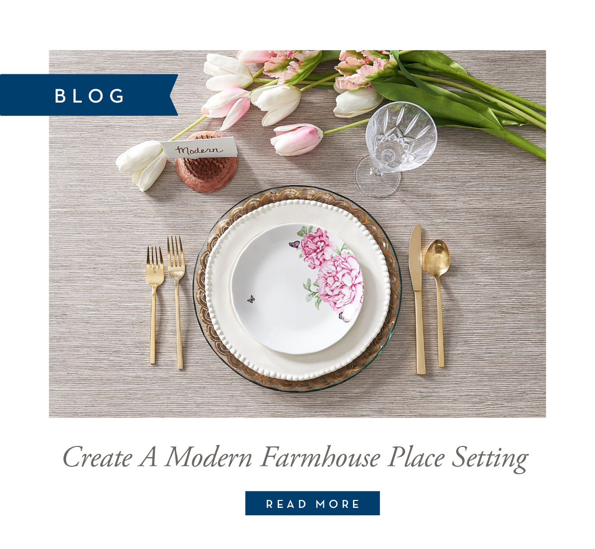Create a modern farmhouse place setting