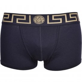 Iconic Low-Rise Boxer Trunk, Navy/gold