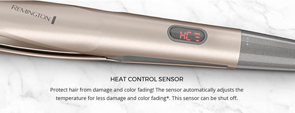 Heat Control Sensor. Protect hair from damage and color fading! The sensor automatically adjusts the temperature for less damage and color fading.