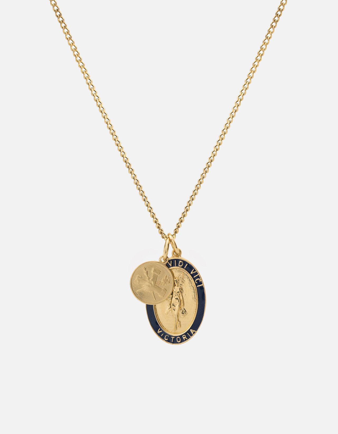 Image of Victoria Necklace, Gold Vermeil/Navy