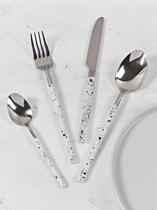 NEW Monochrome Speckled Cutlery Set