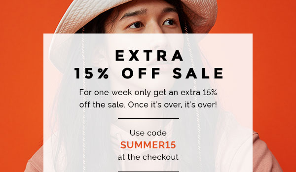 Extra 15% off sale with code SUMMER15