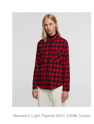 Women’s Light Flannel Shirt 100% Cotton
