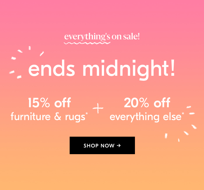 ends midnight! shop now