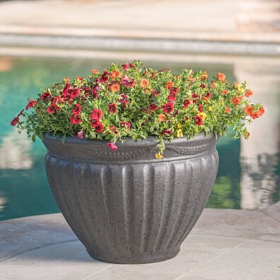 Nicholson Outdoor Stone Finished Cast Stone Planter