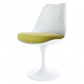 White and Green Tulip Style Side Chair