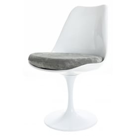 White and Luxurious Grey Tulip Style Side Chair