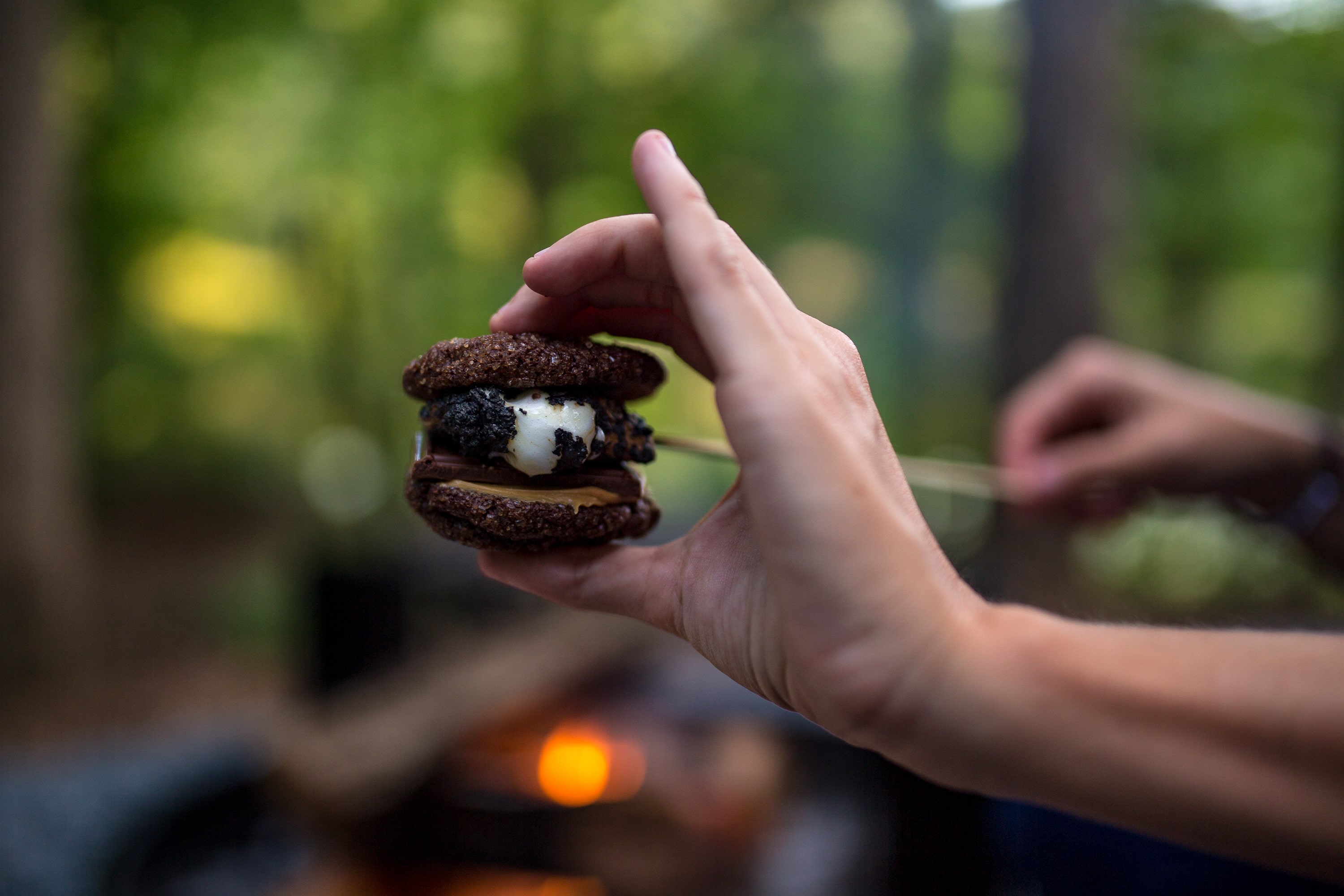 Step up your smores game with Chocolate Espresso cookies, rather than graham crackers