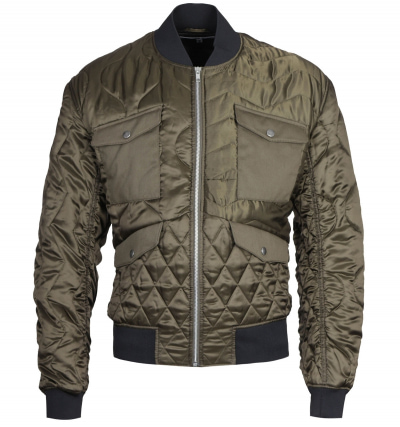MCQ Alexander McQueen Military Green Quilted Bomber Jacket
