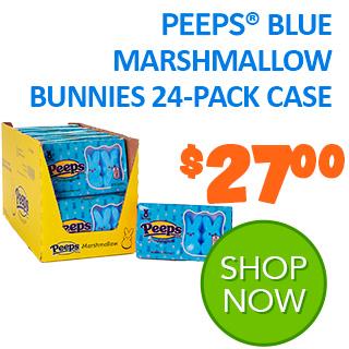 PEEPS Blue Marshmallow Bunnies 24-pack case