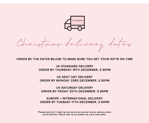 Christmas Delivery Dates