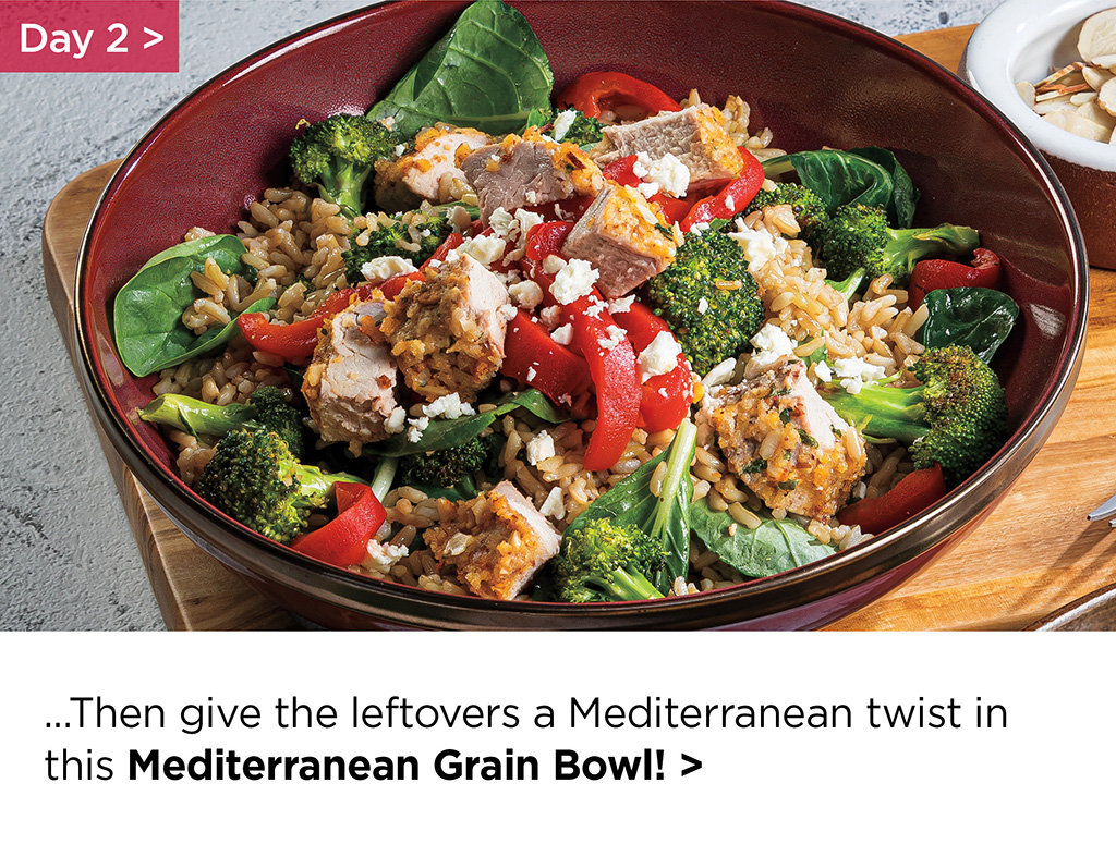 ...Then give the leftovers a Mediterranean twist in this Mediterranean Grain Bowl! >