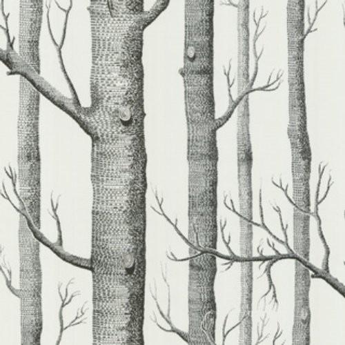 Image of Cole & Son Woods Onyx/White Wallpaper